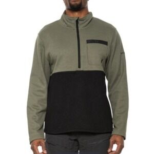 SPYDER‎ Men's 1/2 Zip Activewear Sage Black Fleece Pullover Sweater NWT - Size M